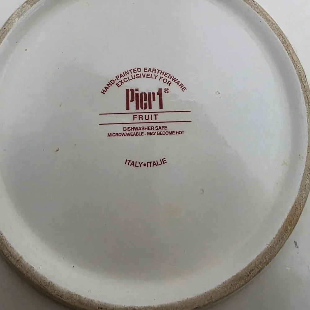 Fruit Pier 1 Hand Painted Earthware Salad Plate Fruit Made in Italy Discontinued